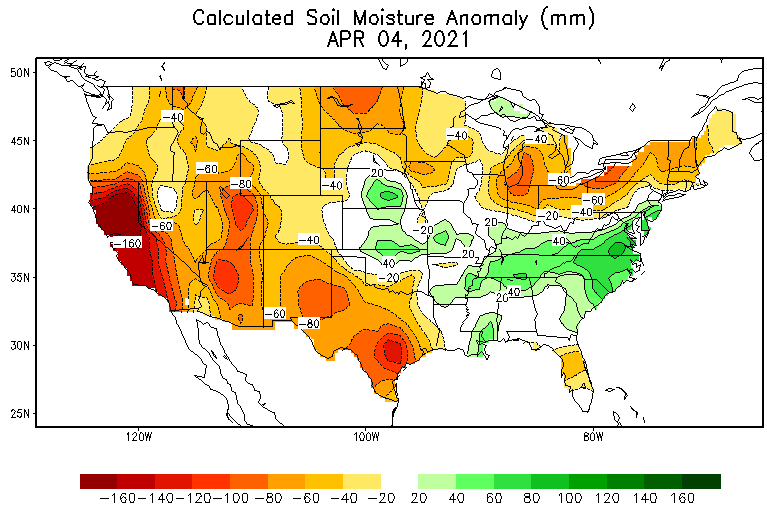 Calculated Soil Moisture Anomaly